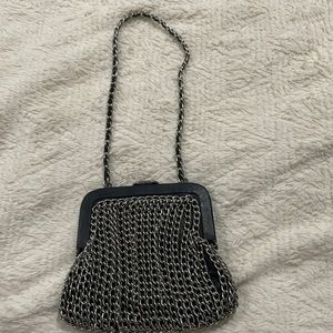 Black and silver purse